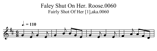 Faley Shut On Her. Roose.0060 - staff notation