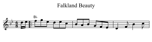 Falkland Beauty - staff notation