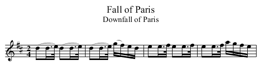 Fall of Paris - staff notation