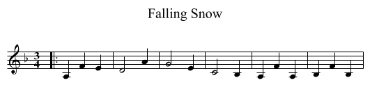 Falling Snow - staff notation