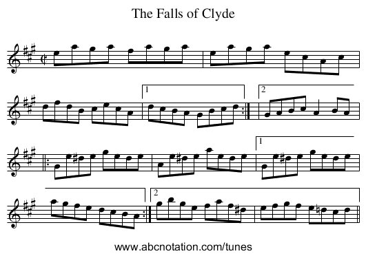 Falls of Clyde, The - staff notation