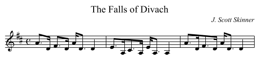 Falls of Divach, The - staff notation
