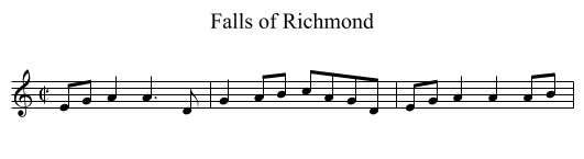 Falls of Richmond - staff notation