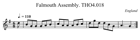 Falmouth Assembly. THO4.018 - staff notation