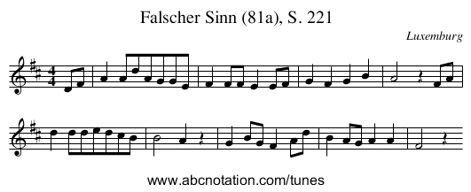 Falscher Sinn (81a), S. 221 - staff notation