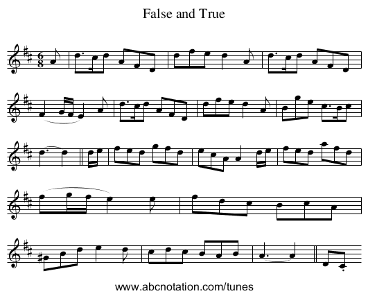 False and True - staff notation
