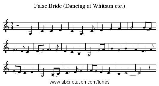 False Bride (Dancing at Whitsun etc.) - staff notation