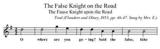 False Knight on the Road, The  - staff notation