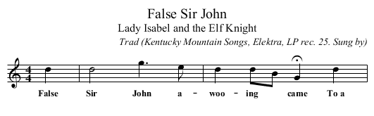 False Sir John - staff notation