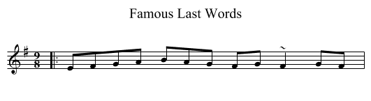 Famous Last Words - staff notation