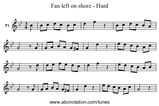Fan left on shore - Hard - staff notation