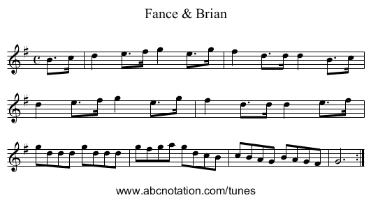 Fance & Brian - staff notation
