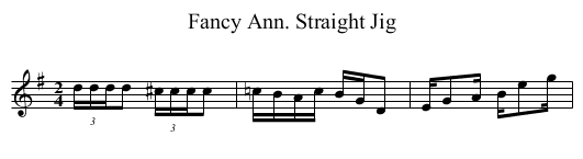 Fancy Ann. Straight Jig - staff notation