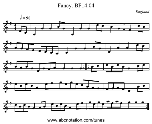 Fancy. BF14.04 - staff notation