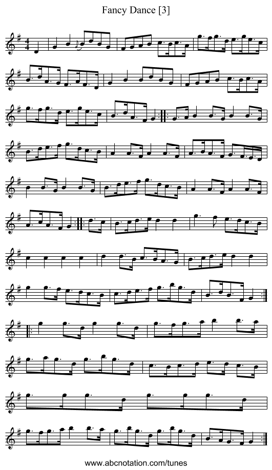Fancy Dance [3] - staff notation