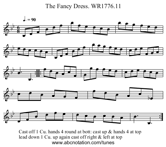 Fancy Dress. WR1776.11, The - staff notation