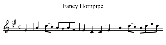 Fancy Hornpipe - staff notation