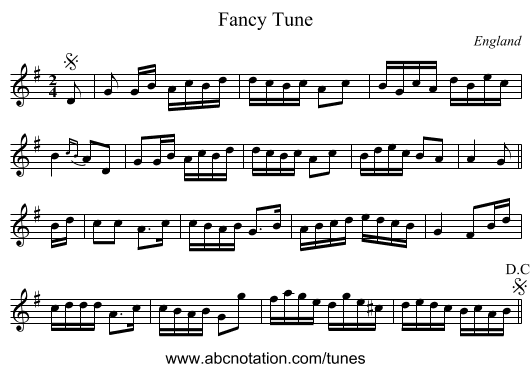 Fancy Tune - staff notation