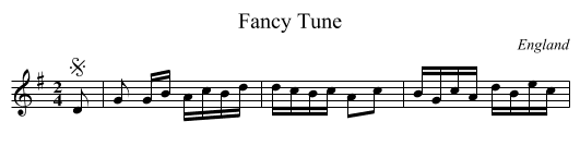 Fancy Tune - staff notation