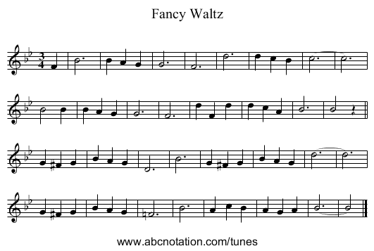 Fancy Waltz - staff notation