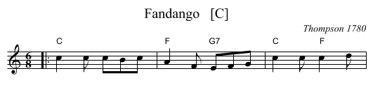Fandango   [C] - staff notation