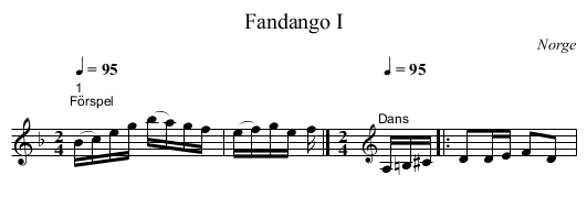 Fandango I - staff notation