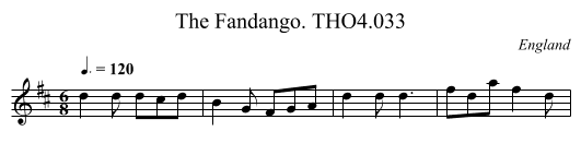 Fandango. THO4.033, The - staff notation