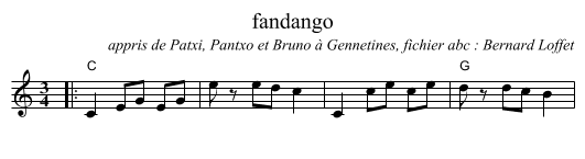 fandango - staff notation