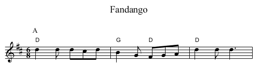 Fandango - staff notation