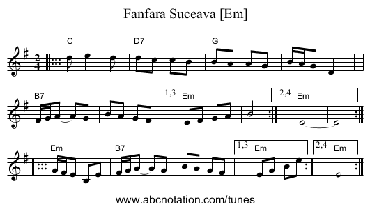 Fanfara Suceava [Em] - staff notation