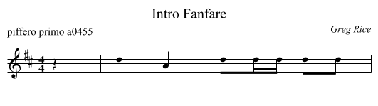 Fanfare, Intro - staff notation