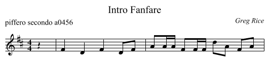 Fanfare, Intro - staff notation