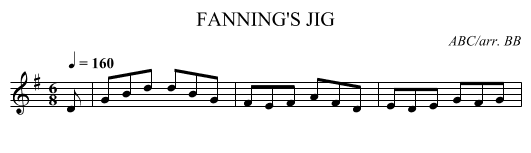 FANNING'S JIG - staff notation