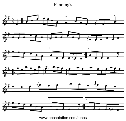 Fanning's - staff notation