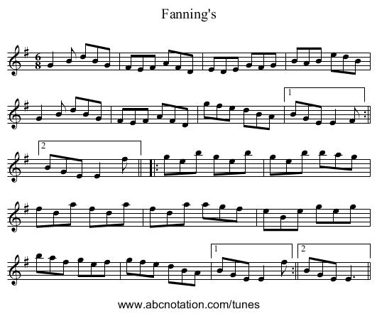 Fanning's - staff notation