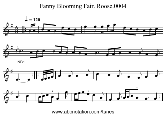 Fanny Blooming Fair. Roose.0004 - staff notation