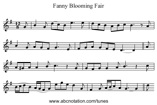 Fanny Blooming Fair - staff notation