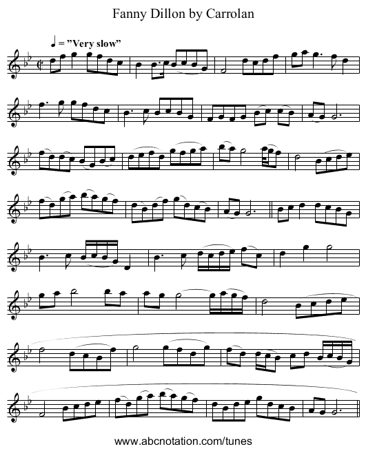 Fanny Dillon by Carrolan - staff notation