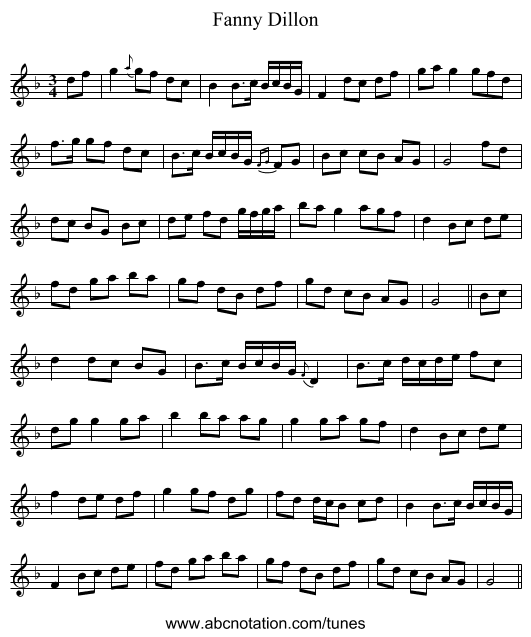 Fanny Dillon - staff notation