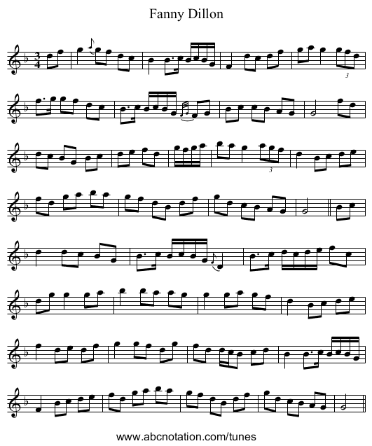 Fanny Dillon - staff notation