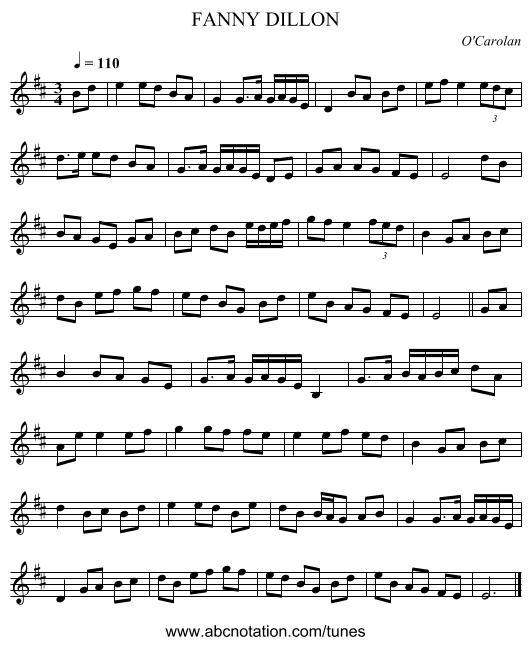 FANNY DILLON - staff notation
