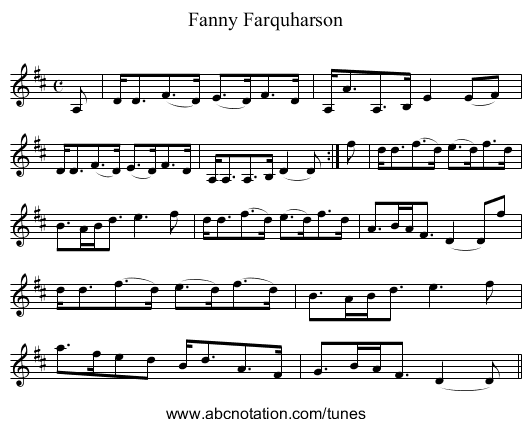 Fanny Farquharson - staff notation