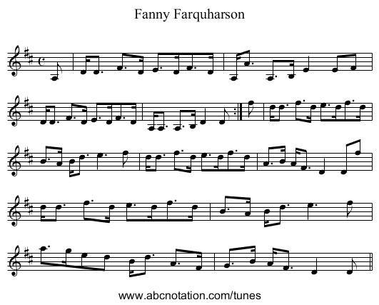 Fanny Farquharson - staff notation