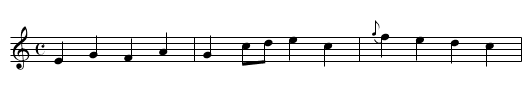 Fanny Frail - staff notation