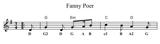 Fanny Poer - staff notation