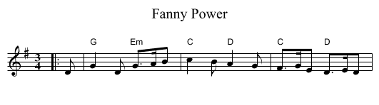 Fanny Power - staff notation