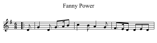 Fanny Power - staff notation