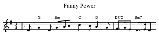 Fanny Power - staff notation