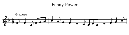 Fanny Power - staff notation