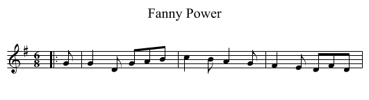 Fanny Power - staff notation